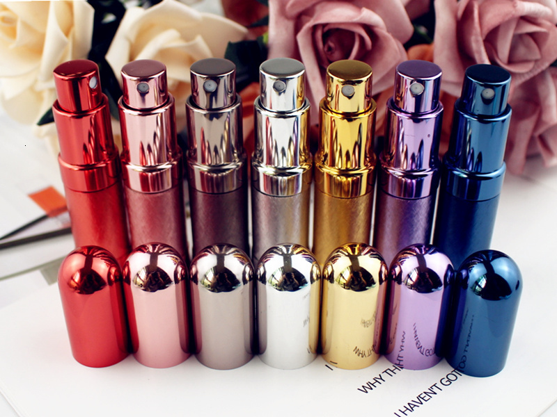 Perfume Bottle 10pcs/lot Top Quality 6ML Refillable Glass Perfume Bottle Empty Metal Fragrance Bottles Aluminum Atomizer Travel Size 230323
