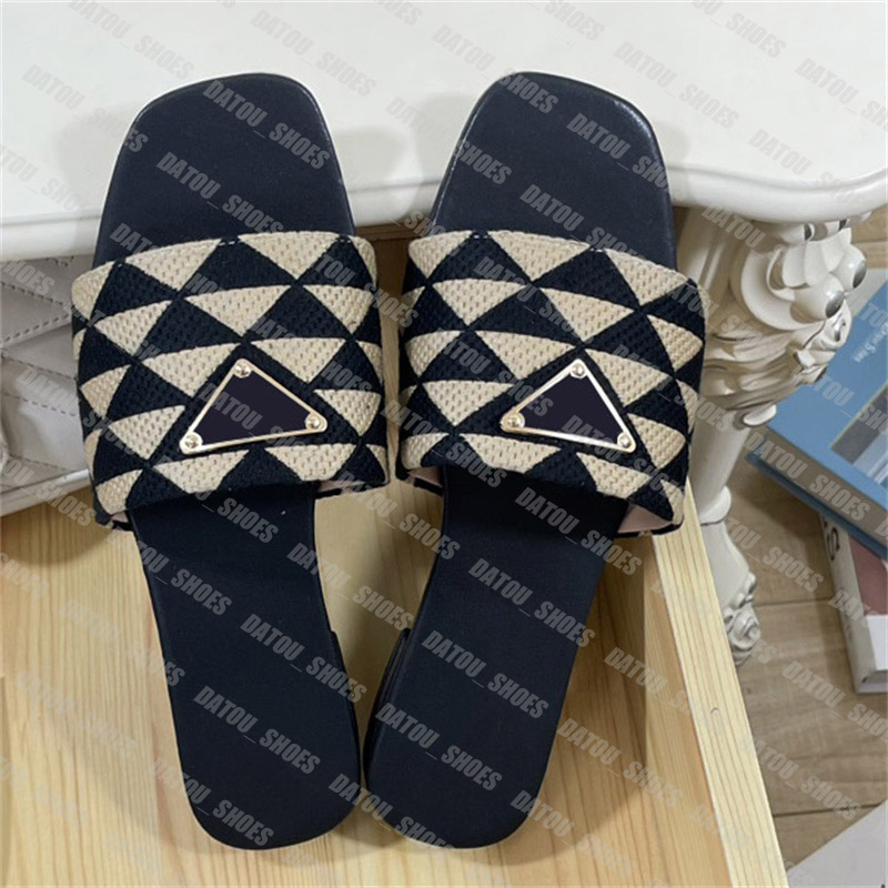 Designer Slippers Women Flat Slides Luxury P Flip Flops Leaf Embroidery Triangle Designers Sandals Indoor Slipper 35-42 Summer Slide Beach, Black
Designer Slippers Women Flat Slides Luxury P Flip Flops Leaf Embroidery Triangle Designers Sandals Indoor Slipper 35-42 Summer Slide Beach, Black