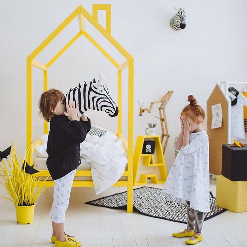 Wall Decor Zebra/Elephant/Giraffe 3D Animal Head Wall Mount Children Stuffed Toys Kids Room Wall Home Decoration Accessories Birthday Gifts 230323
