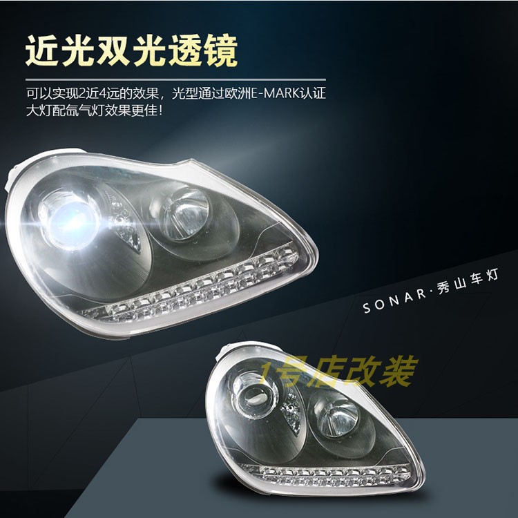 Blue Headlight Bulbs For Porsche Cayenne 2003-2007 All LED Headlights Low And High Beam Daytime Running Lights