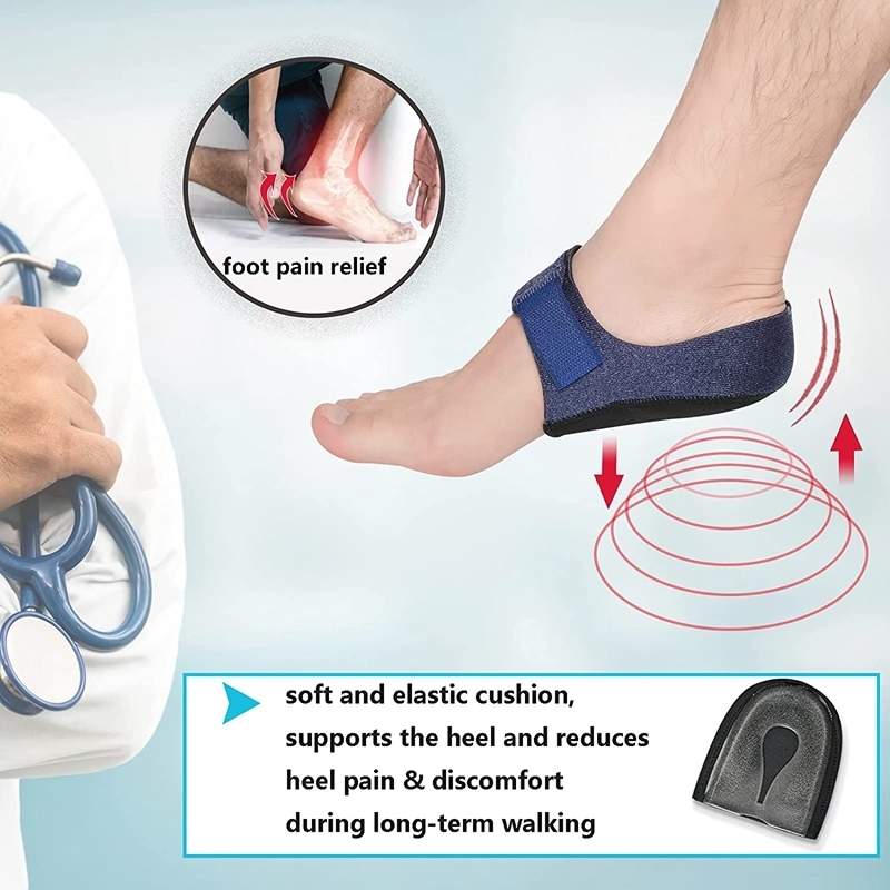 Shoe Parts Accessories Gel Heel Cushion Feet Care Socks Heel Cups Pads Repair Skin Care Heel Cover Pain Relief for Plantar Fasciitis Protectors Sleeve