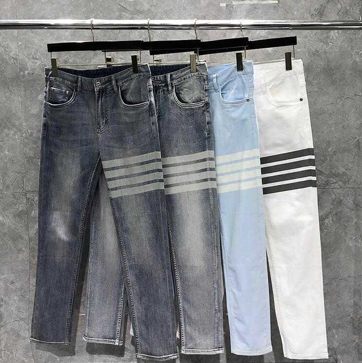 Men's Jeans 2023 Fashion Brand TB THOM Jeans Men Spring Summer Jeans Striped Casual Slim Fit Stretch Denim Trousers Men's Pencil Pants, White
Men's Jeans 2023 Fashion Brand TB THOM Jeans Men Spring Summer Jeans Striped Casual Slim Fit Stretch Denim Trousers Men's Pencil Pants, White