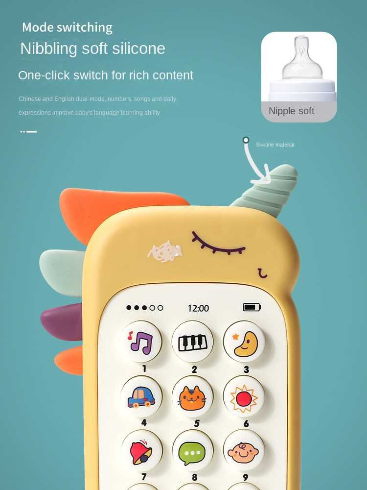 Toy Phones Baby Music Sound Telephone Sleeping Toys with Teether Simulation Toys Phone Infant Early Educational Toy Kids Gifts