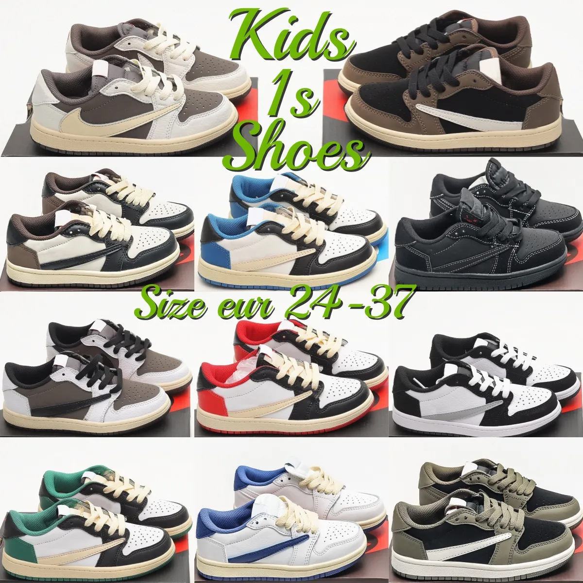 Kids Shoes 1s 1 Low Basketball Designer Sneakers Reverse Mocha baby Trainers youth boys kid shoe Pine Green toddler infants Fragment Black Phantom Bred
Kids Shoes 1s 1 Low Basketball Designer Sneakers Reverse Mocha baby Trainers youth boys kid shoe Pine Green toddler infants Fragment Black Phantom Bred