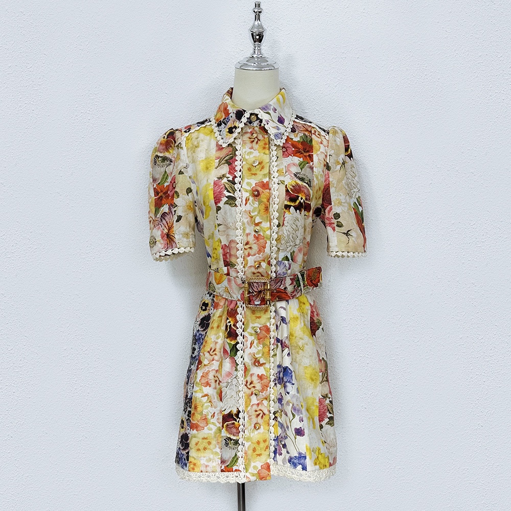 Casual Dresses Australian designer designed linen floral print shirt style short sleeve dress, Multi
Casual Dresses Australian designer designed linen floral print shirt style short sleeve dress, Multi