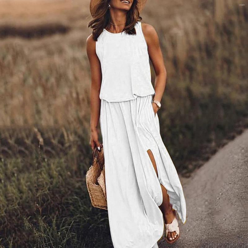 Casual Dresses Sleeveless Long Maxi Dress Women Summer Sexy Side Slit Designer Style Fashion Sundress Female Solid Loose, A5
Casual Dresses Sleeveless Long Maxi Dress Women Summer Sexy Side Slit Designer Style Fashion Sundress Female Solid Loose, A5