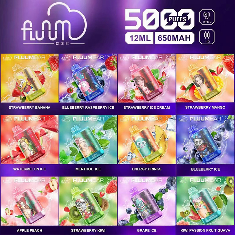 Authentic Fluum Bar TE5000 Disposable E cigarettes 5000 puffs 12ml Pre-filled Mesh Coil Pods Cartridge 650mAh Rechargeable Vaporizer box
Authentic Fluum Bar TE5000 Disposable E cigarettes 5000 puffs 12ml Pre-filled Mesh Coil Pods Cartridge 650mAh Rechargeable Vaporizer box