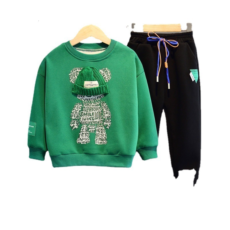 Clothing Sets Baby Boys And Girls Clothing Set Spring Autumn Children Hooded Outerwear Tops Pants 2PCS Outfits Kids Teenage Costume Suit 230323