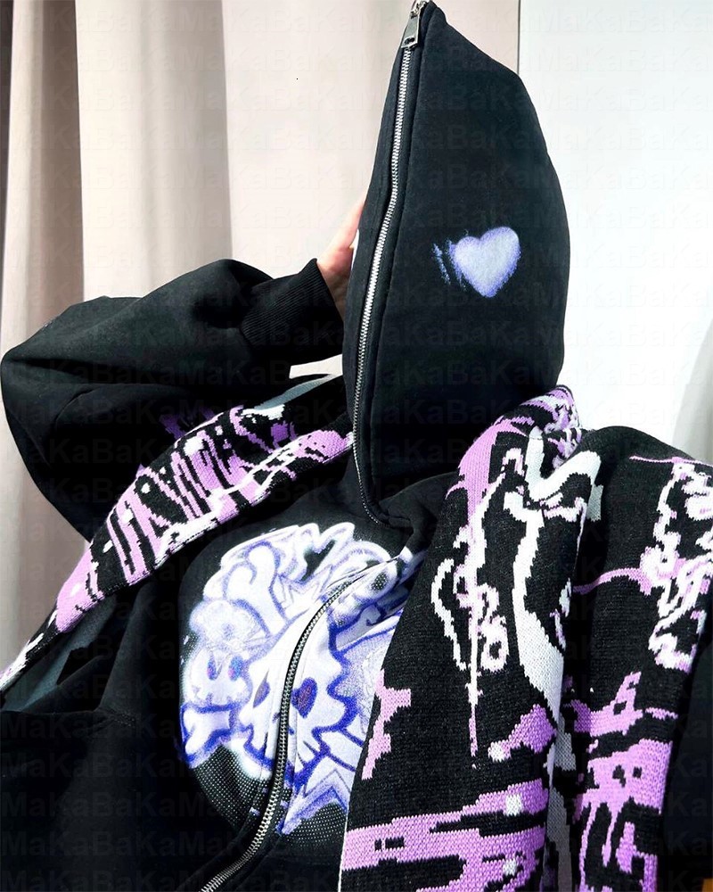 Womens Hoodies Sweatshirts Y2k Women Zip Up Streetwear Skeleton Printed Long Sleeve Gothic Punk Autumn Winter Jackets 230323