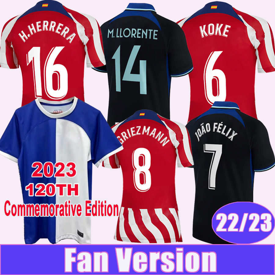 22 23 KOKE JOAO FELIX Mens Soccer Jerseys 2023 120TH Commemorative Edition GRIEZMANN H.HERRERA SUAREZ Home Red and White Away Football Shirts short sleeve Uniforms, Qm9251 22 23 home no patch
22 23 KOKE JOAO FELIX Mens Soccer Jerseys 2023 120TH Commemorative Edition GRIEZMANN H.HERRERA SUAREZ Home Red and White Away Football Shirts short sleeve Uniforms, Qm9251 22 23 home no patch