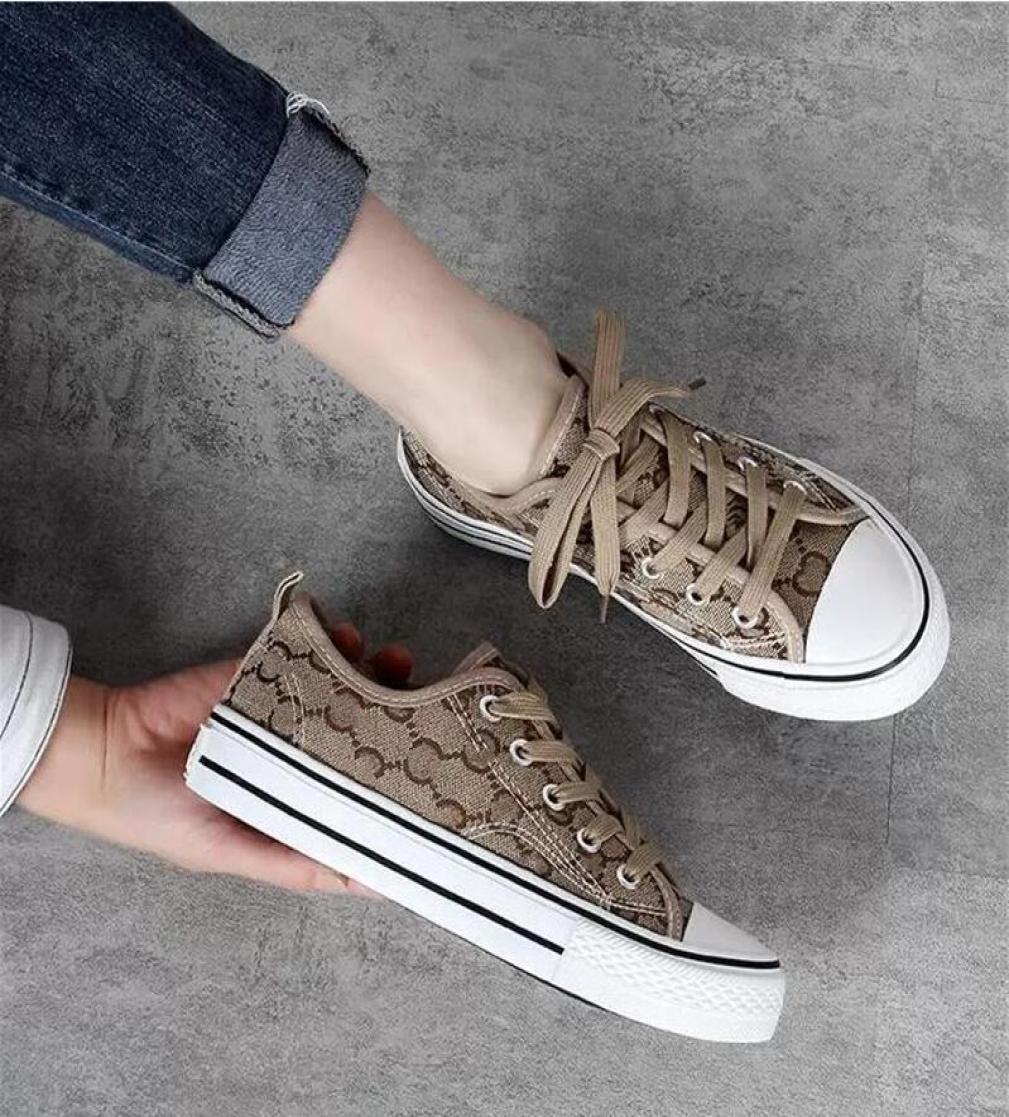 Women039s canvas shoes new spring and autumn GD letter embroidered cloth shoes versatile casual board shoes half lazy shoe