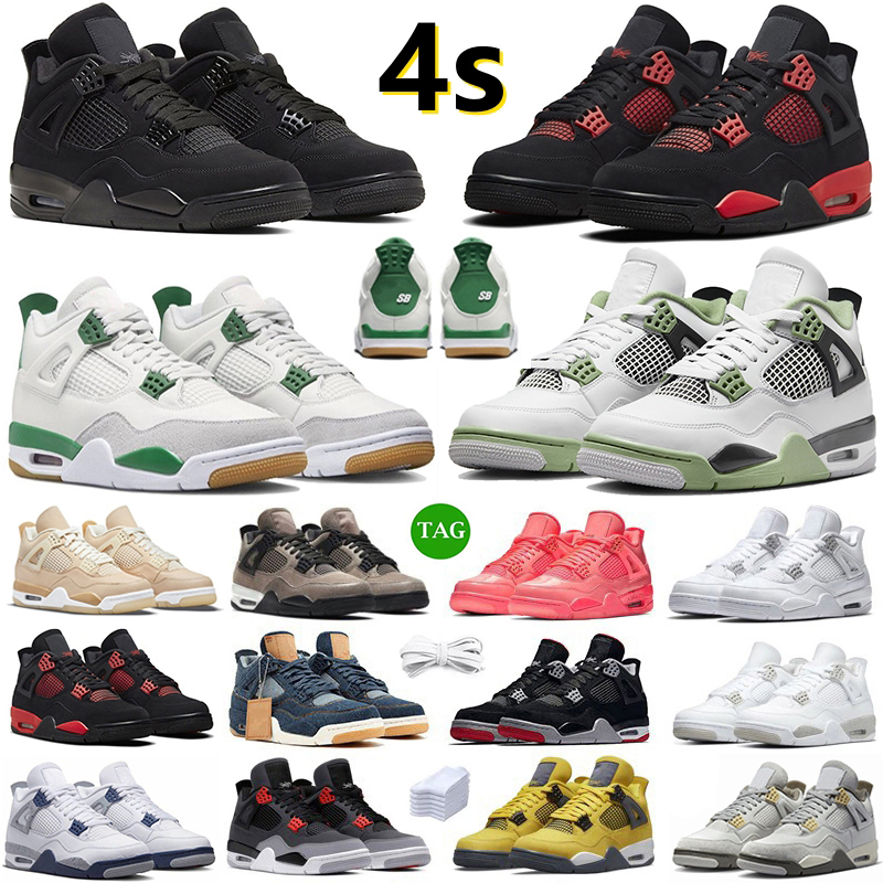 Jumpman 4 4s Men Women Basketball Shoes Pine Green Military Black Cat SEAFOAM Midnight Navy Red Thunder Sail University Blue Military Black Trainers Sports Sneakers, 14
Jumpman 4 4s Men Women Basketball Shoes Pine Green Military Black Cat SEAFOAM Midnight Navy Red Thunder Sail University Blue Military Black Trainers Sports Sneakers, 14
