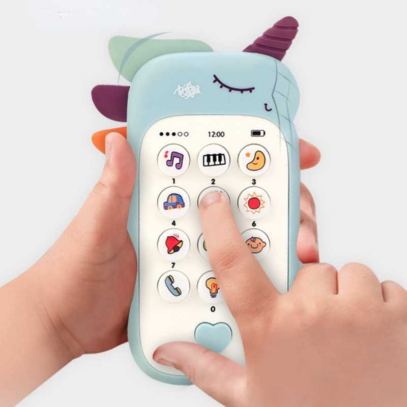 Toy Phones Baby Music Sound Telephone Sleeping Toys with Teether Simulation Toys Phone Infant Early Educational Toy Kids Gifts