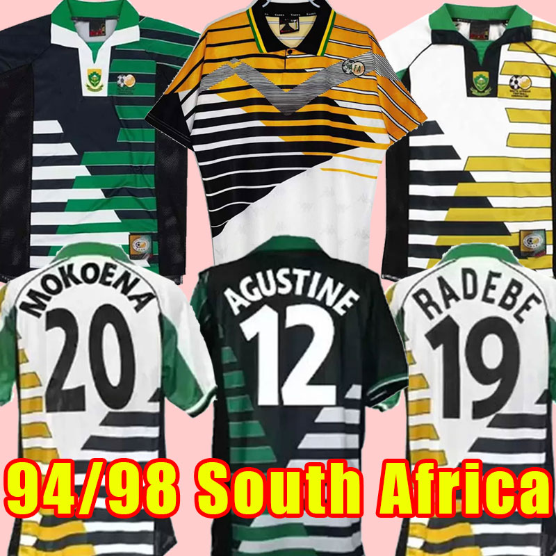1998 South Retro Soccer jerseys home away green yellow Vintage football Shirt 98 Classic Bartlett FISH PARKER JORAM top Moshoeu African Cup national team Africa