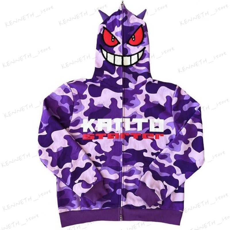 Men's Hoodies Sweatshirts New Gengar Gengho Harajuku 3D Hooded Casual Fashion Women's Sweater Zipper Set T230323