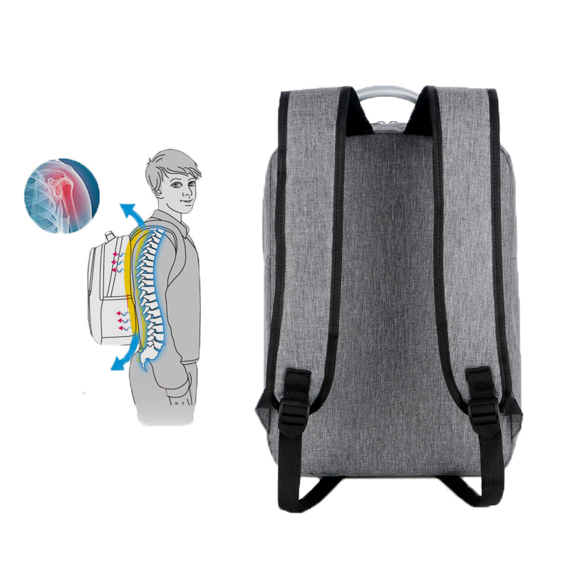 Waterproof and Shockproof 15-inch Business and Travel Computer Backpack Black and Gray