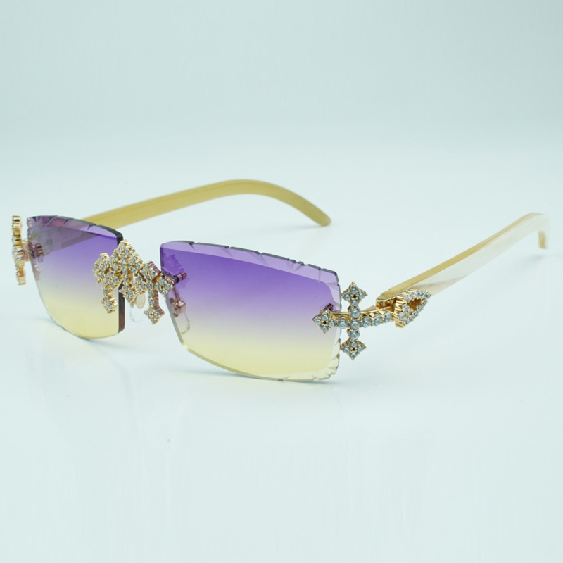 New Cross Diamond factory eyewear 3524031 sunglasses with Natural Pure White Buffalo Corner Legs and 57mm Cut Lenses, 3.0mm Thick
New Cross Diamond factory eyewear 3524031 sunglasses with Natural Pure White Buffalo Corner Legs and 57mm Cut Lenses, 3.0mm Thick