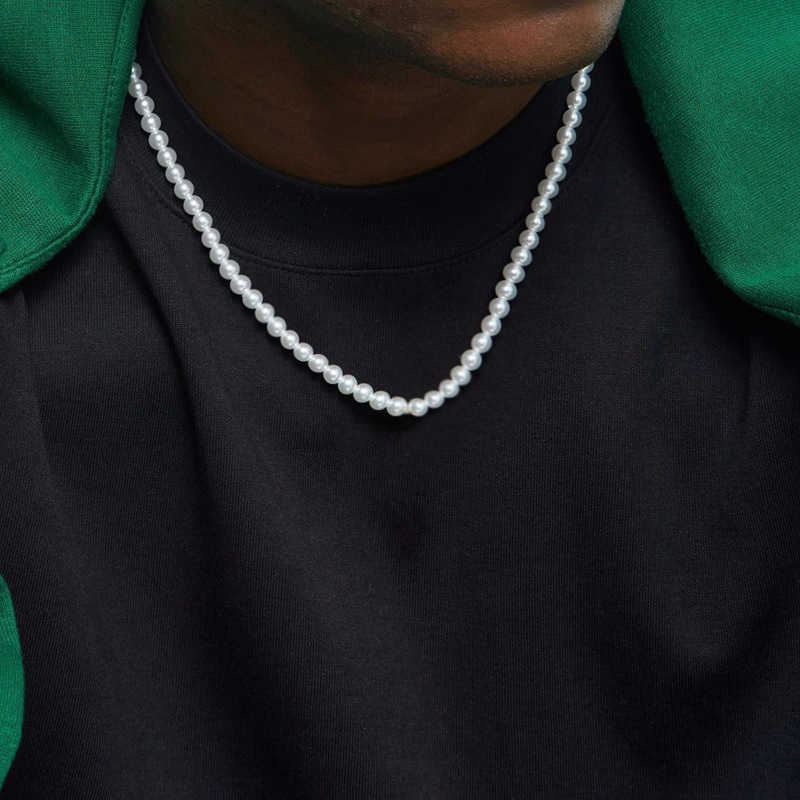 Pendant Necklaces Pearl Necklace Men Simple Handmade Strand Bead Necklace Choker 2022 Trendy Men Jewelry for Women Girls Wedding Banquet Necklaces Z03