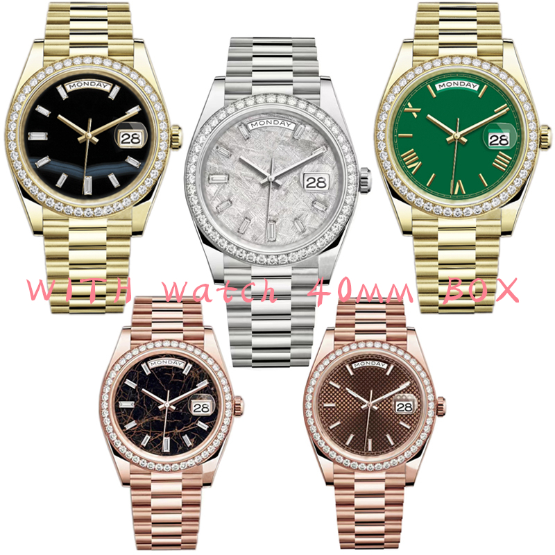 Men's automatic watch mechanical watches 40mm with diamond stainless steel swimming watch design Classic sapphire luminous watch Business casual montre de luxe