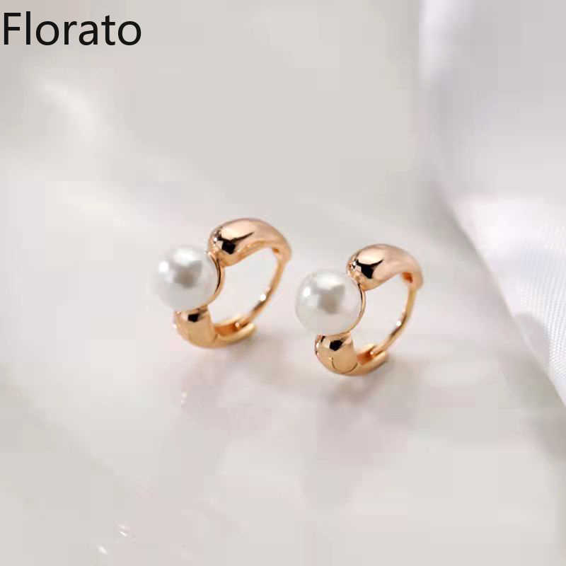 Charm S925 Sterling Silver Cute Pearl Small Hoop Earrings for Women Gold Color Eardrop Minimalist Tiny Huggies Earrings Fine Jewelry Z0323