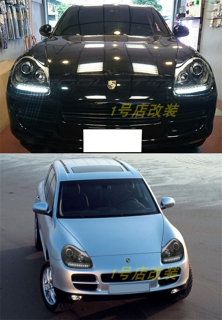Blue Headlight Bulbs For Porsche Cayenne 2003-2007 All LED Headlights Low And High Beam Daytime Running Lights