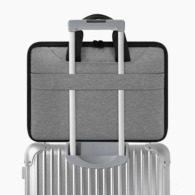 Briefcases Business Briefcase Portable Laptop Mouse Charger Storage Handbag Multifunction Document Material Organizer Pouch Accessories 230323
