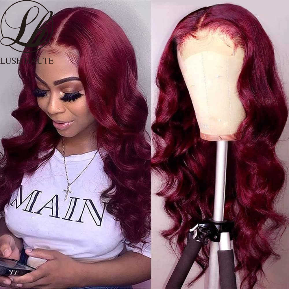 Synthetic Wigs 99j Body Wave Lace Wigs 13x4 Side Part Red Burgundy Synthetic Middle t for Women Glueless 180% Density 230227, #1b 
Synthetic Wigs 99j Body Wave Lace Wigs 13x4 Side Part Red Burgundy Synthetic Middle t for Women Glueless 180% Density 230227, #1b