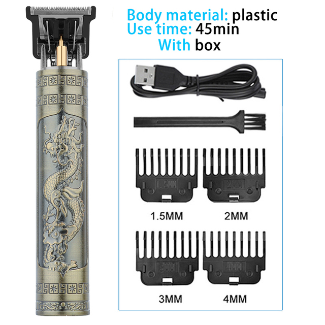 Vintage T9 Electric Cordless Hair Cutting Machine Professional Hair Barber Trimmer For Men Clipper Shaver Beard Lighter