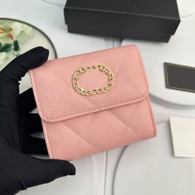 Womens Caviar Leather Trifold Sqaure Wallet Bags Classic Mini Diamond Lattice Black Pink Card Holder Cash Coin Purse Gold Badge Luxury Designer Handbags 11X10CM, Caviar black
Womens Caviar Leather Trifold Sqaure Wallet Bags Classic Mini Diamond Lattice Black Pink Card Holder Cash Coin Purse Gold Badge Luxury Designer Handbags 11X10CM, Caviar black