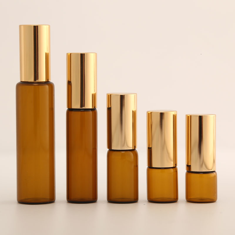 Perfume Bottle 100pcs 1ML2ML 3ML 5ML Amber Rollon Roller Bottle for Essential Oils Refillable Perfume Bottle Deodorant Containers 230323