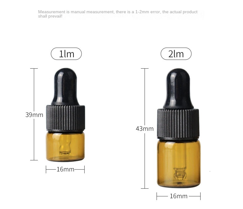Perfume Bottle 50/100PCS 1-5/ML Essential Oil Glass Refillable Eye Empty Dropper Bottle Container TravelPortable for Essential Oils Perfumes 230323