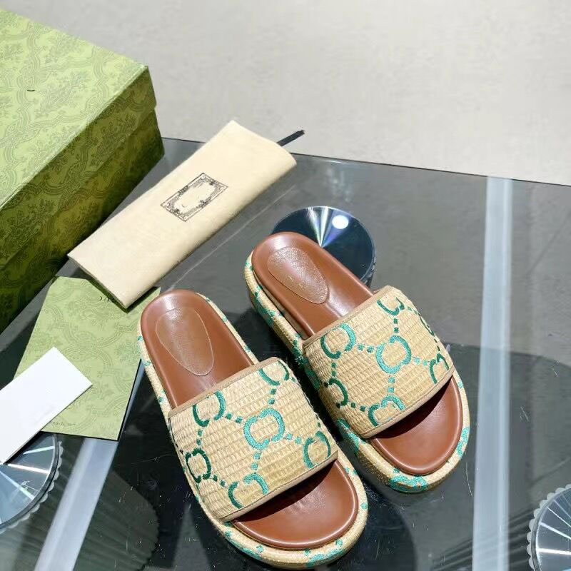 Luxury designer slippers for women straw braided style sandals thick soles non-slip soft soles Fashion G home slippers women wear beach sandals
Luxury designer slippers for women straw braided style sandals thick soles non-slip soft soles Fashion G home slippers women wear beach sandals