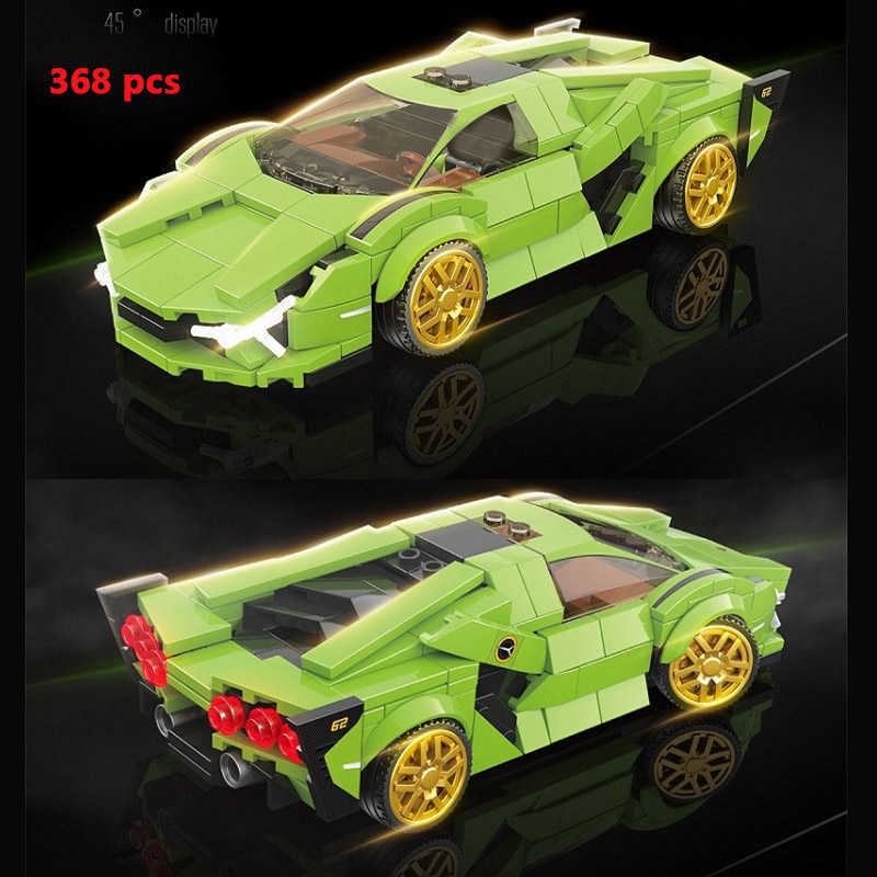 Model Building Kits City Car Vehicle Speed Champion Racer Building Blocks Brick Racing Super Technique Car Moc Creative Garage Set Educational Toys