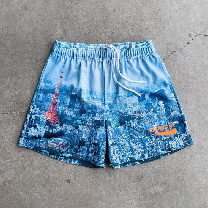 Men's Shorts Bravest Double Mesh Men Gym Basketball Running Y2K Male Sports Bodybuilding Clothing Studios 230323