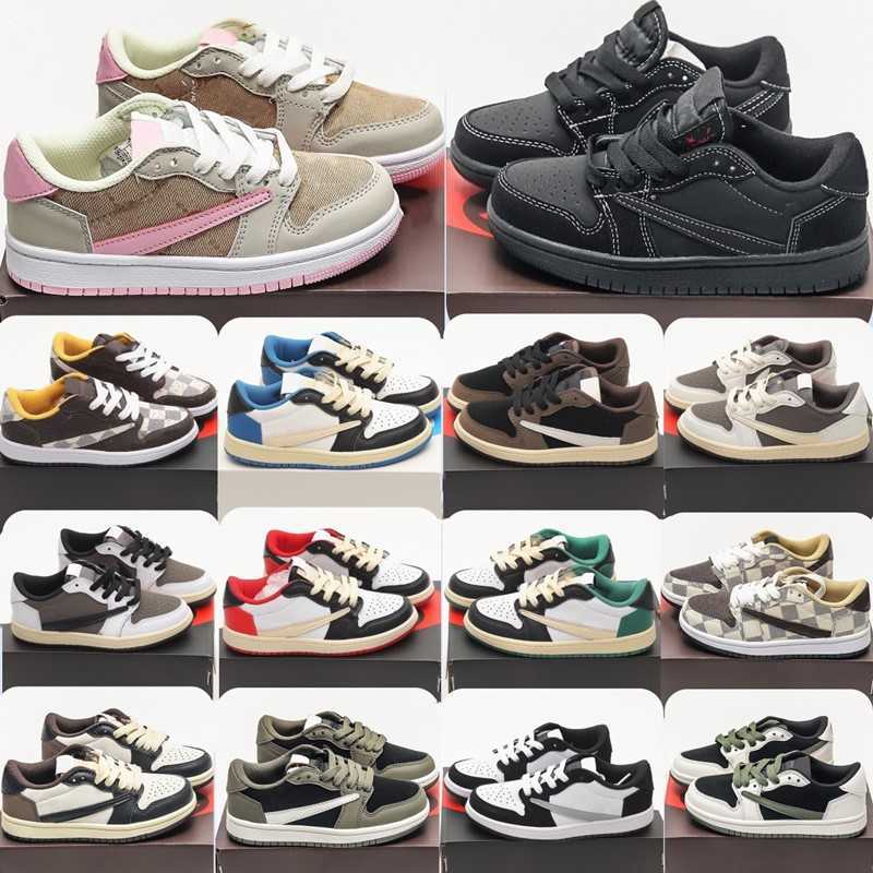 2023 travis scotts 1s low boys Basketball Shoe 1 boy girls sneaker designer Pine Game Chicago mocha kid youth toddler trainers sports
