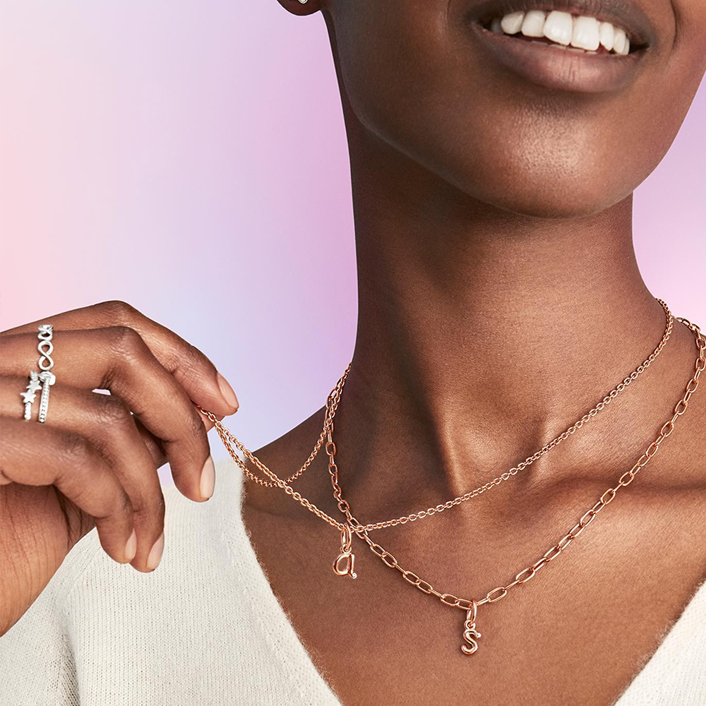 New 925 Sterling Silver Charm 26 Letter Pendant CZ Charm Fit S925 Snake Women Bracelet Fashion Jewelry Love Gift