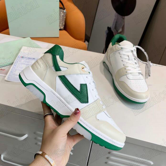 OUT OF OFFICE Designer OFF OOO Casual Shoes With Zip Tie tag Italy White Green Low-Top sneakers Full-length platform Trainers Sports Shoes Rubber Soles