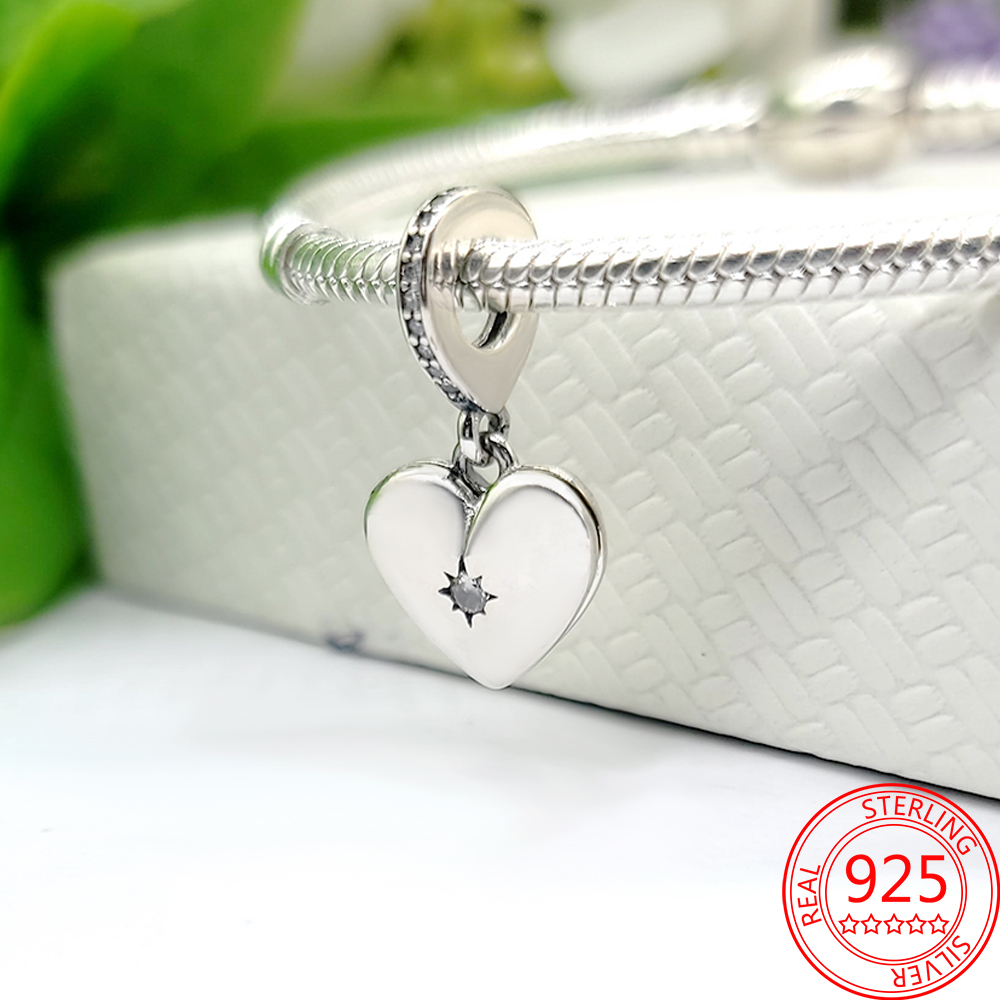 Classic Popular 925 Sterling Silver Love Hanging Charm Of The S925 Snake Bracelet Jewelry
