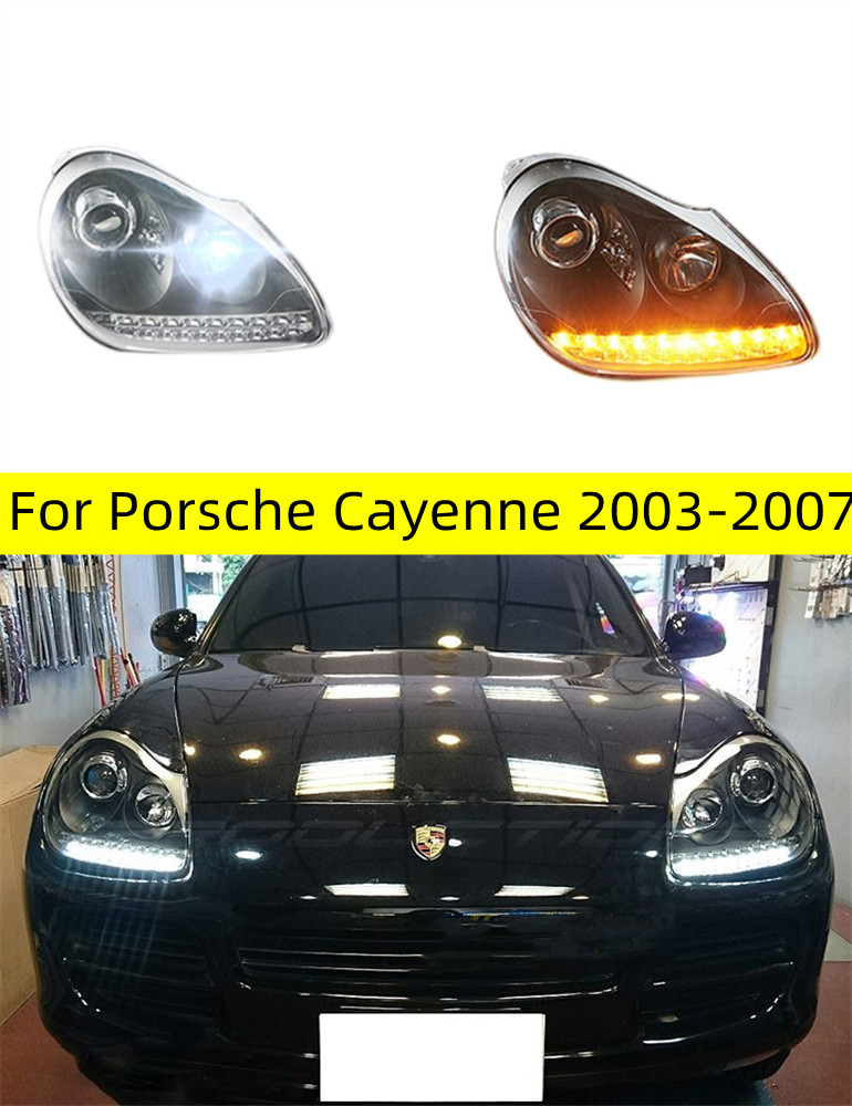 Blue Headlight Bulbs For Porsche Cayenne 2003-2007 All LED Headlights Low And High Beam Daytime Running Lights
