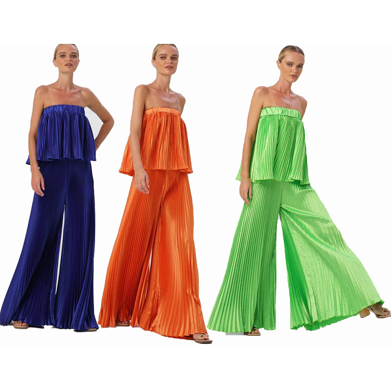 Women's Two Piece Pants Women's Set Strapless Blouse and Wide Leg Loose Skirt Pants Suit 2023 Summer Two 2 Piece Set Outfit Tracksuit
Women's Two Piece Pants Women's Set Strapless Blouse and Wide Leg Loose Skirt Pants Suit 2023 Summer Two 2 Piece Set Outfit Tracksuit