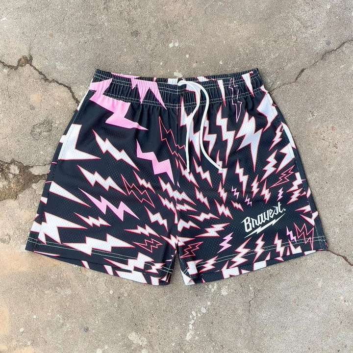 Men's Shorts Bravest Double Mesh Men Gym Basketball Running Y2K Male Sports Bodybuilding Clothing Studios 230323