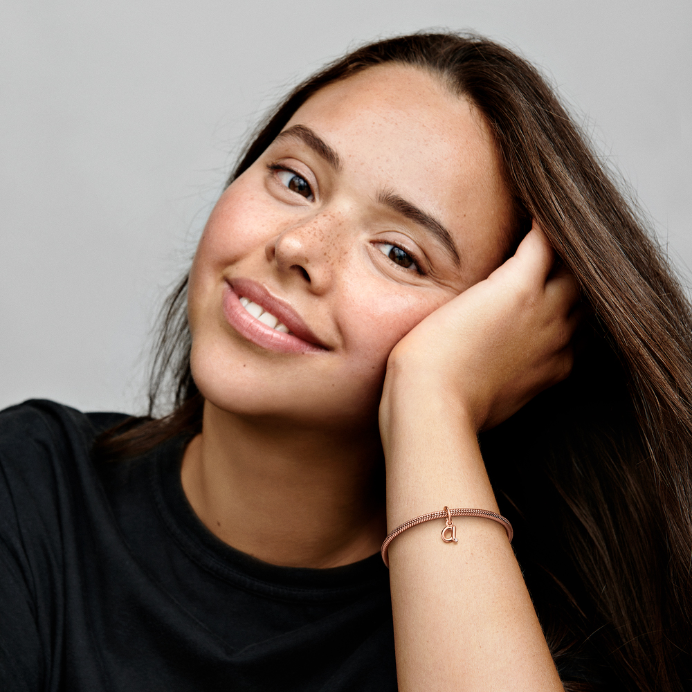 New 925 Sterling Silver Charm 26 Letter Pendant CZ Charm Fit S925 Snake Women Bracelet Fashion Jewelry Love Gift