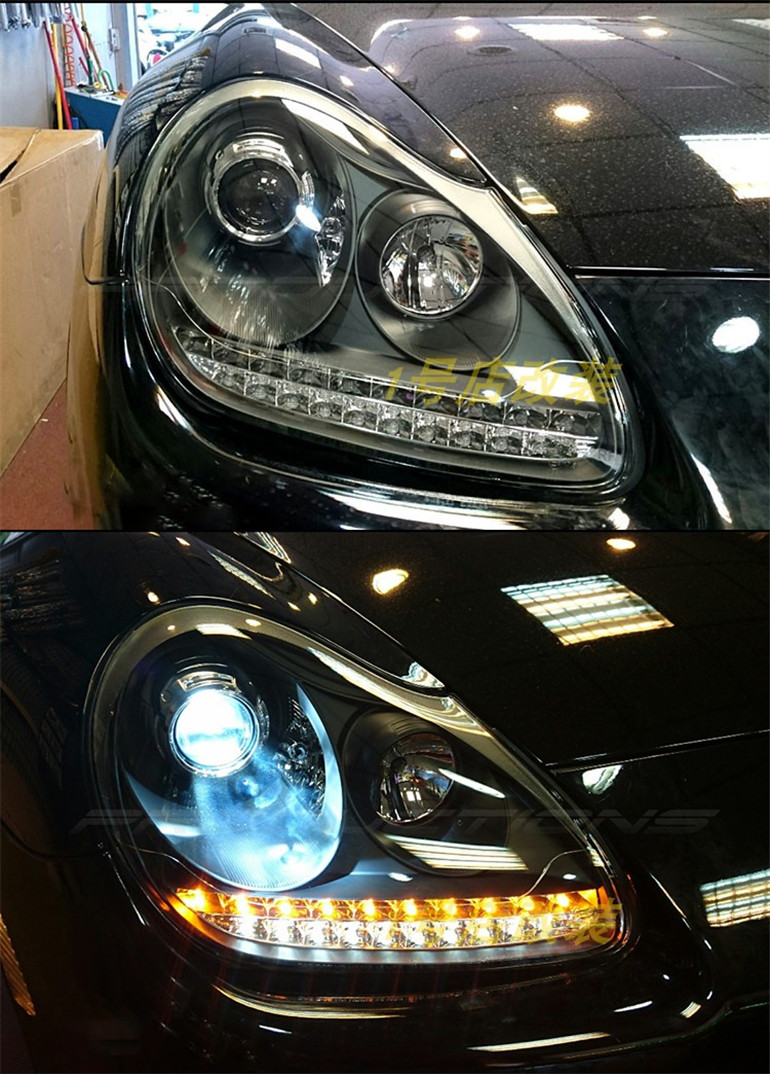 Blue Headlight Bulbs For Porsche Cayenne 2003-2007 All LED Headlights Low And High Beam Daytime Running Lights