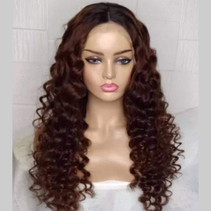 Deep wave raw cambodian hair 13x4 lace frontal wig brown hair with transparent hd lace 150%density pre plucked