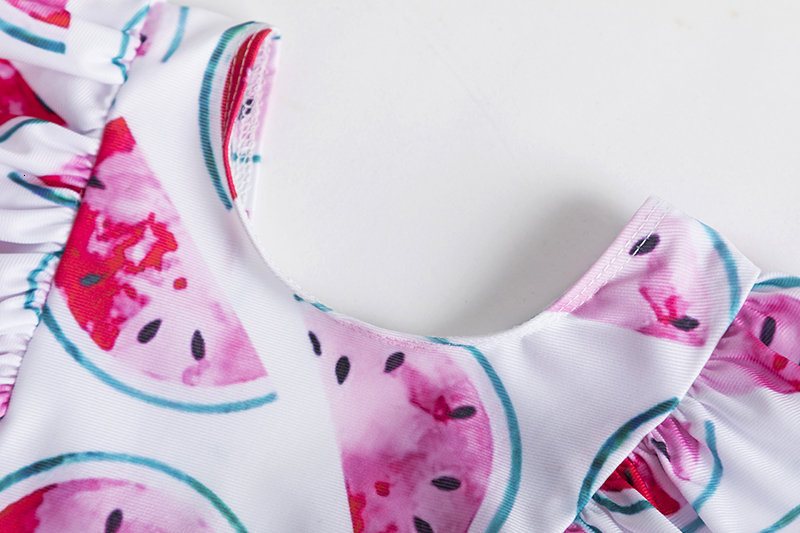 Girl Swimsuits 1 2 3 4 5 Year Baby Printed Swimwear Summer Beach Bathing Bikini Clothes Kids Bow Seaside Swimming Wear 230322