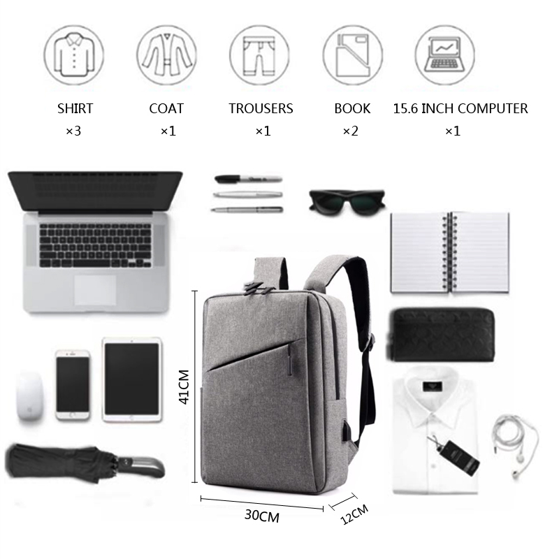 Laptop Backpack 15 Inch Waterproof Shockproof Ultra-thin Durable Computer Laptop Case Travel Bag College School Backpack for Men and Women Grey