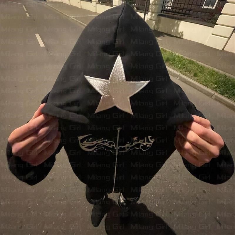 Womens Hoodies Sweatshirts Zip up Hoodie Fashion embroidery Star graphics Mens hoodies Sweatshirt gothic Sport Coat Long Sleeve Oversized hoodie jacke