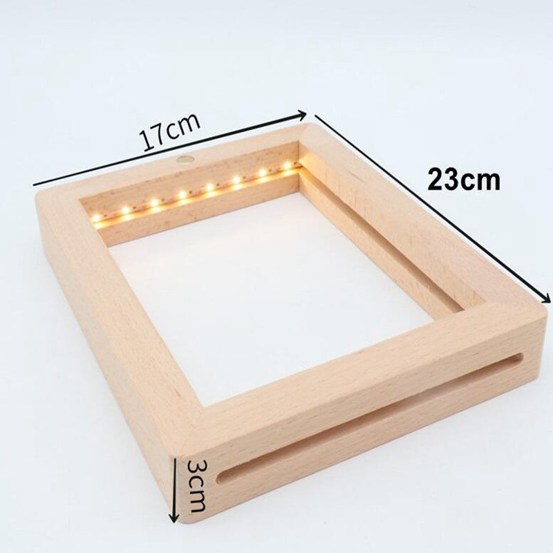 50Pcs Led Wooden Photo Frame Lamp USB Charge Table Night Light 3D Visual Image Bedroom Home Wedding Party Decoration Lighting