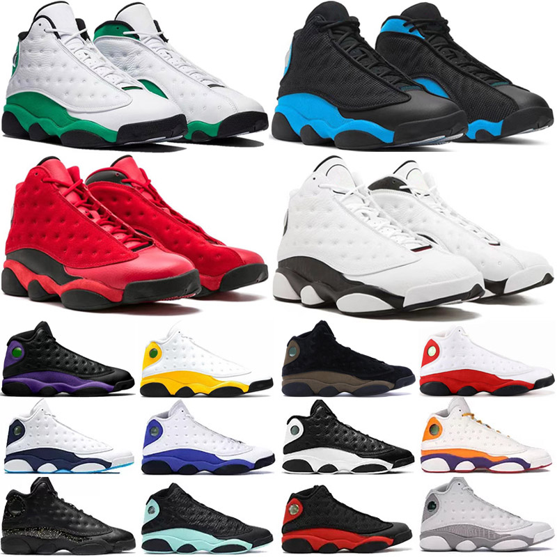 Top quality Jumpman 13 basketball shoes 13s Mens Bred Gym Red Flint Grey Starfish Black Island Green womens sneakers Playground trainer 40-47