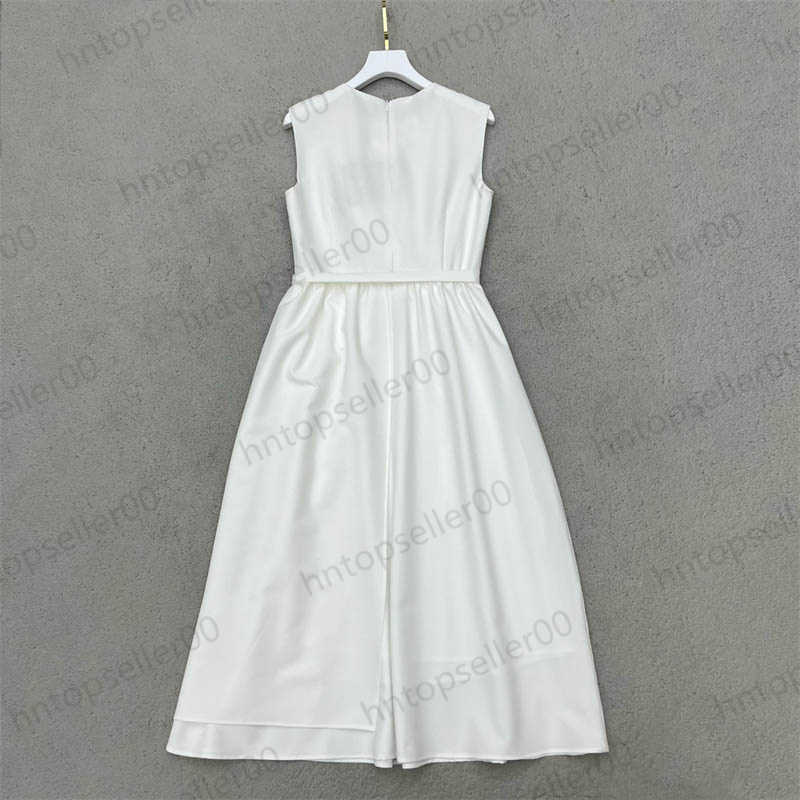 Women Designer Dress Fashion Summer White Fashion Casual Delicate Letter Print Waistband With Triangle Decorative Sleeveless Tank Top Dress 
Women Designer Dress Fashion Summer White Fashion Casual Delicate Letter Print Waistband With Triangle Decorative Sleeveless Tank Top Dress